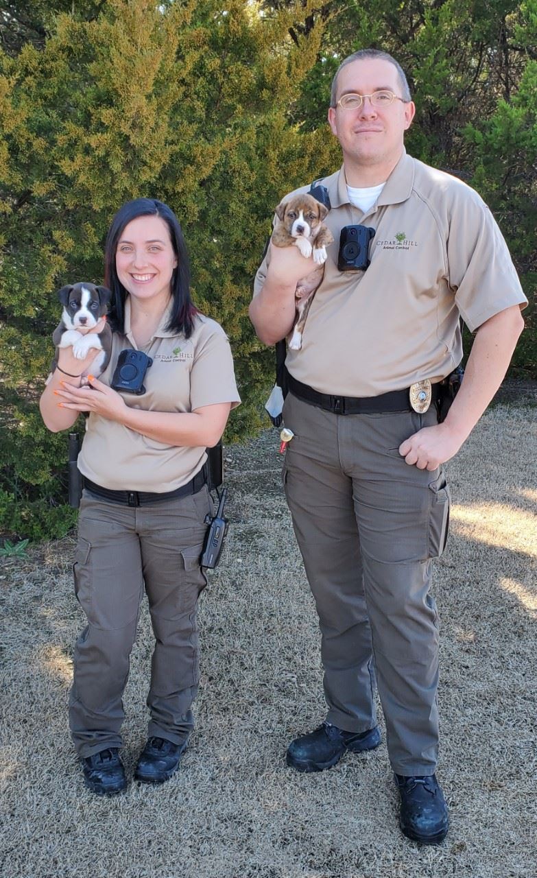 Animal Service Officer W/ Puppy